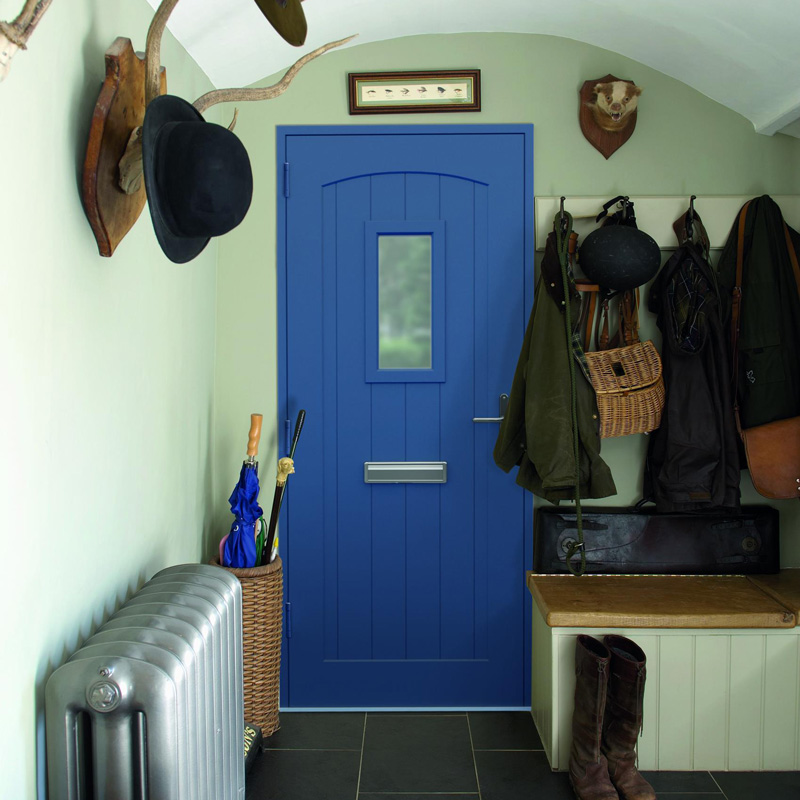 blue heritage door in house